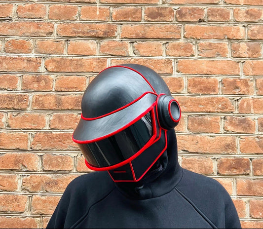 Thomas Bangalter Helmet, Electronic helmet, Futuristic helmet, Chrome helmet, Robot helmet, Music helmet, Dj helmet, Cosplay helmet.