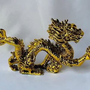 Handcrafted Chrome Dragon Statue: Fantasy Home Decor