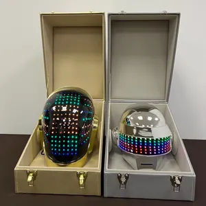 Handmade Guy-Manuel Helmet Case, Gold Faux Leather Cosplay Box