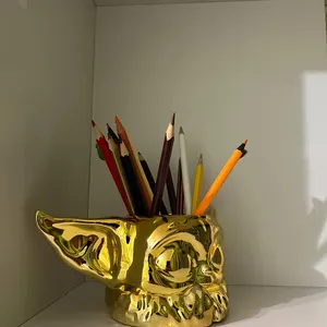 YODA stand, chrome YODA pencil stand, stand, pencil stand chrome, cosplay souvenir, YODA souvenir, personalized cosplay gift for him
