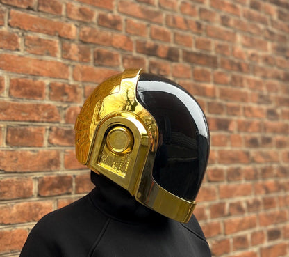 Guy Manuel helmet, chrome helmet, chrome helmet, head helmet, personalized gift for him