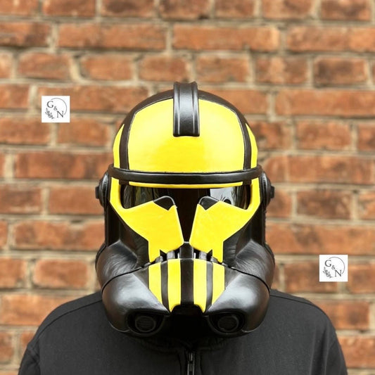 Yellow Clone Trooper Helmet Phase 2: Handmade Cosplay Prop (59-61cm)
