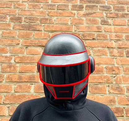 Thomas Bangalter Helmet, Electronic helmet, Futuristic helmet, Chrome helmet, Robot helmet, Music helmet, Dj helmet, Cosplay helmet.