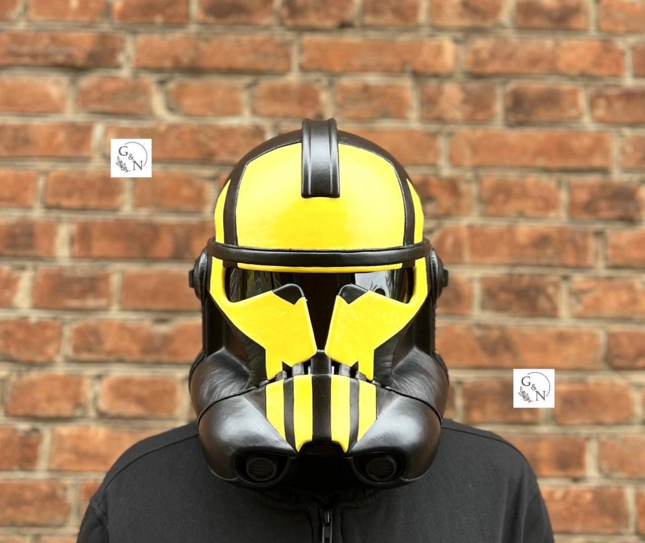Yellow Clone Trooper Helmet Phase 2: Handmade Cosplay Prop (59-61cm)