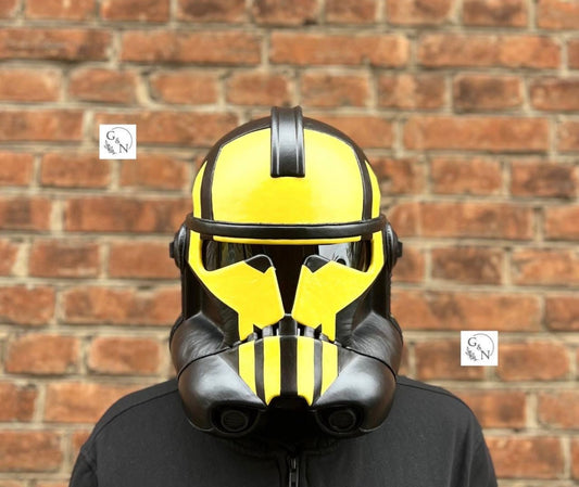 Yellow Clone Trooper Helmet Phase 2: Handmade Cosplay Prop (59-61cm)