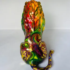 Handmade Chrome Lion Sculpture: VIP Home Office Decor