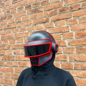 Thomas Bangalter Helmet, Electronic helmet, Futuristic helmet, Chrome helmet, Robot helmet, Music helmet, Dj helmet, Cosplay helmet.
