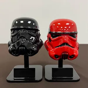 Handmade Black Stormtrooper Helmet on Stand: Star Wars Cosplay Decor