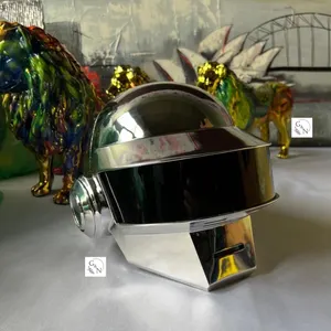 Thomas Bangalter Helmet, Electronic helmet, Futuristic helmet, Chrome helmet, Robot helmet, Music helmet, Dj helmet, Cosplay helmet.