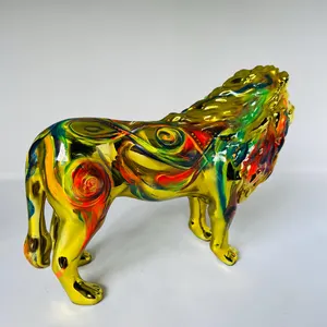 Handmade Chrome Lion Sculpture: Modern Home Decor