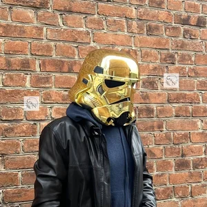 Chromed gold helmet “Stormtrooper”, helmet, man helmet, helmet design, helmet Star Wars, cosplay helmet, helmet templat