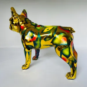 Handmade Chrome French Bulldog Sculpture: Modern Art Dog Decor
