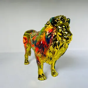Handmade Chrome Lion Sculpture: Modern Home Decor