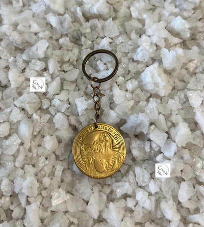 Keychain coin "The Mandalorian", men's keychain: gold keychain men's jewelry, bag keychain