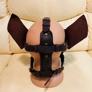 Handmade Doberman Leather Mask: Cosplay Animal Roleplay Accessory