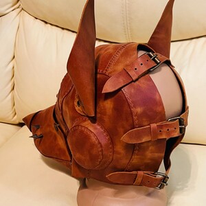 Handmade Leather Wolf Mask: Customizable Cosplay Costume Accessory