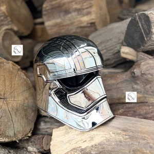 Chrome Silver Captain Phasma Helmet, Helmet, Men's Helmet, Helmet Design, Star Wars Helmet, Cosplay Helmet.