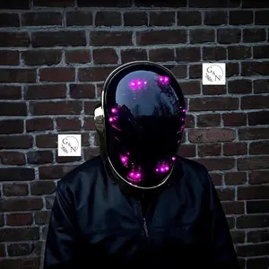 Guy Manuel Chrome Helmet, Cosplay, LED Lighting, Guy-Manuel de Homem-Christo, Guy Manuel gold helmet