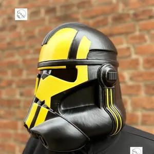 Yellow Clone Trooper Helmet Phase 2: Handmade Cosplay Prop (59-61cm)
