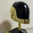 Chrome Helmet on Stand, Guy-Manuel de Homem-Christo Inspired Chrome Gold Helmet, Display Helmet, Cosplay Helmet, Decorative Helmet Stand