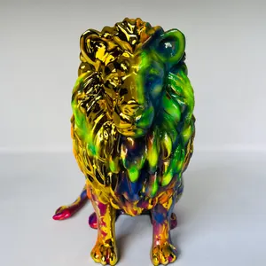 Handmade Chrome Lion Sculpture: VIP Home Office Decor