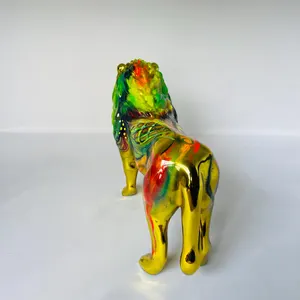 Handmade Chrome Lion Sculpture: Modern Home Decor