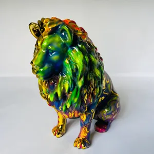 Handmade Chrome Lion Sculpture: VIP Home Office Decor