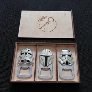 Star Wars Bottle Opener Gift Set, Mandalorian, Stormtrooper, Clone Trooper