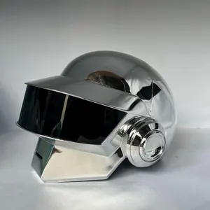 Thomas Bangalter Helmet, Electronic helmet, Futuristic helmet, Chrome helmet, Robot helmet, Music helmet, Dj helmet, Cosplay helmet.