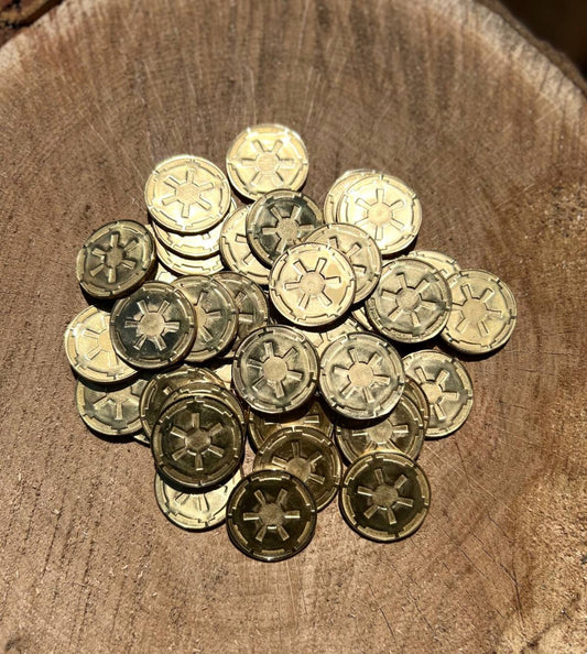Star Wars Empire Brass Coins Set: Galaxy's Edge Imperial Crest, Cosplay Prop