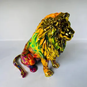 Handmade Chrome Lion Sculpture: VIP Home Office Decor
