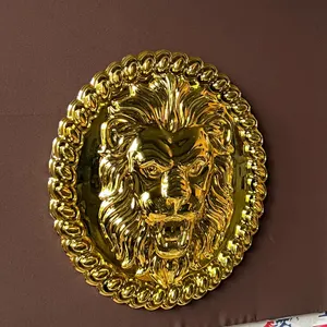 Handmade Chrome Lion Head Wall Art: Modern 3D Sculpture
