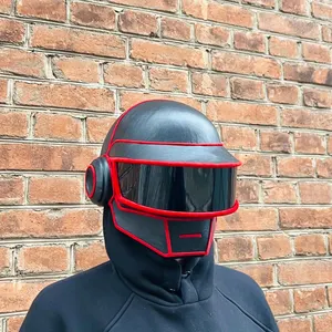 Thomas Bangalter Helmet, Electronic helmet, Futuristic helmet, Chrome helmet, Robot helmet, Music helmet, Dj helmet, Cosplay helmet.
