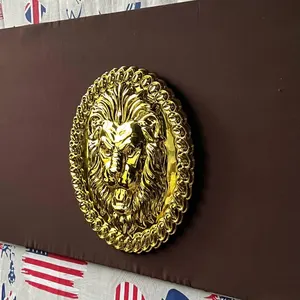 Handmade Chrome Lion Head Wall Art: Modern 3D Sculpture