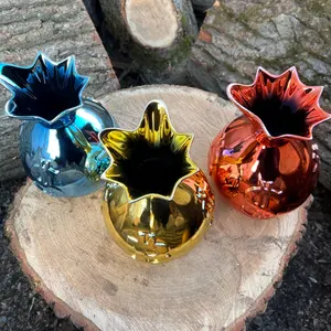 Handmade Gold Bag Vase: Luxury Home Decor with Leather Trim