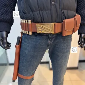 Boba Fett Cosplay Belt, Calfskin Leather, Star Wars Costume