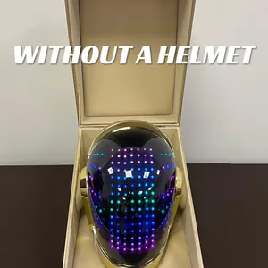 Handmade Guy-Manuel Helmet Case, Gold Faux Leather Cosplay Box