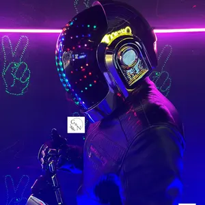 Guy-Manuel Cosplay Helmet & Gloves - LED Chrome Set