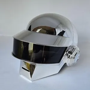 Thomas Bangalter Helmet, Electronic helmet, Futuristic helmet, Chrome helmet, Robot helmet, Music helmet, Dj helmet, Cosplay helmet.
