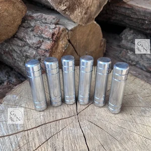 Set of 6 aluminum Mandalorian cylinders, aluminum cylinders for a shin, Mandalorian costume, cosplay costume aluminum details, cosplay