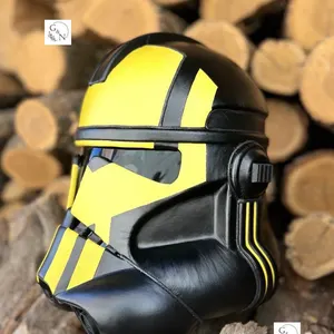 Yellow Clone Trooper Helmet Phase 2: Handmade Cosplay Prop (59-61cm)