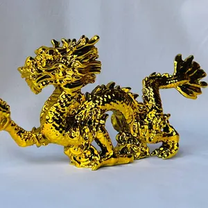 Handcrafted Chrome Dragon Statue: Fantasy Home Decor