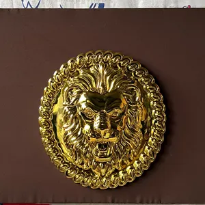 Handmade Chrome Lion Head Wall Art: Modern 3D Sculpture