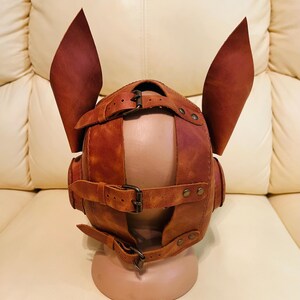 Handmade Leather Wolf Mask: Customizable Cosplay Costume Accessory