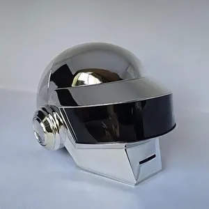 Thomas Bangalter Helmet, Electronic helmet, Futuristic helmet, Chrome helmet, Robot helmet, Music helmet, Dj helmet, Cosplay helmet.