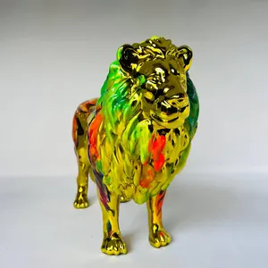 Handmade Chrome Lion Sculpture: Modern Home Decor