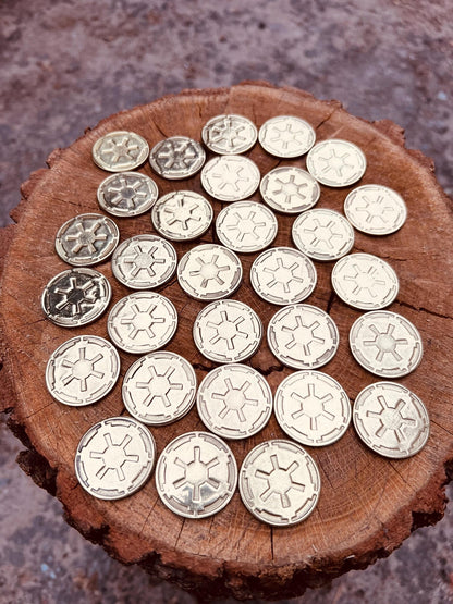 Star Wars Empire Brass Coins Set: Galaxy's Edge Imperial Crest, Cosplay Prop