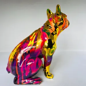 Handmade Chrome French Bulldog Statue: Luxury Home Decor