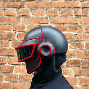 Thomas Bangalter Helmet, Electronic helmet, Futuristic helmet, Chrome helmet, Robot helmet, Music helmet, Dj helmet, Cosplay helmet.
