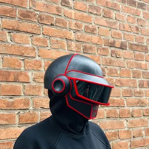 Thomas Bangalter Helmet, Electronic helmet, Futuristic helmet, Chrome helmet, Robot helmet, Music helmet, Dj helmet, Cosplay helmet.